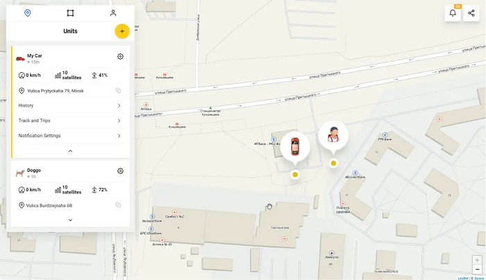GPS Trace — онлайн мониторинг