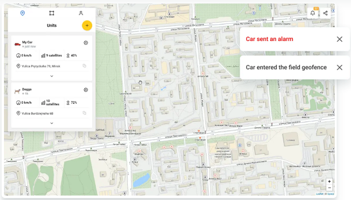 GPS Trace — уведомления