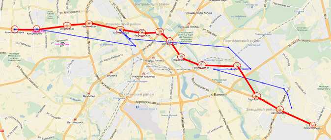 Трек объекта по старой версии сервиса LBS